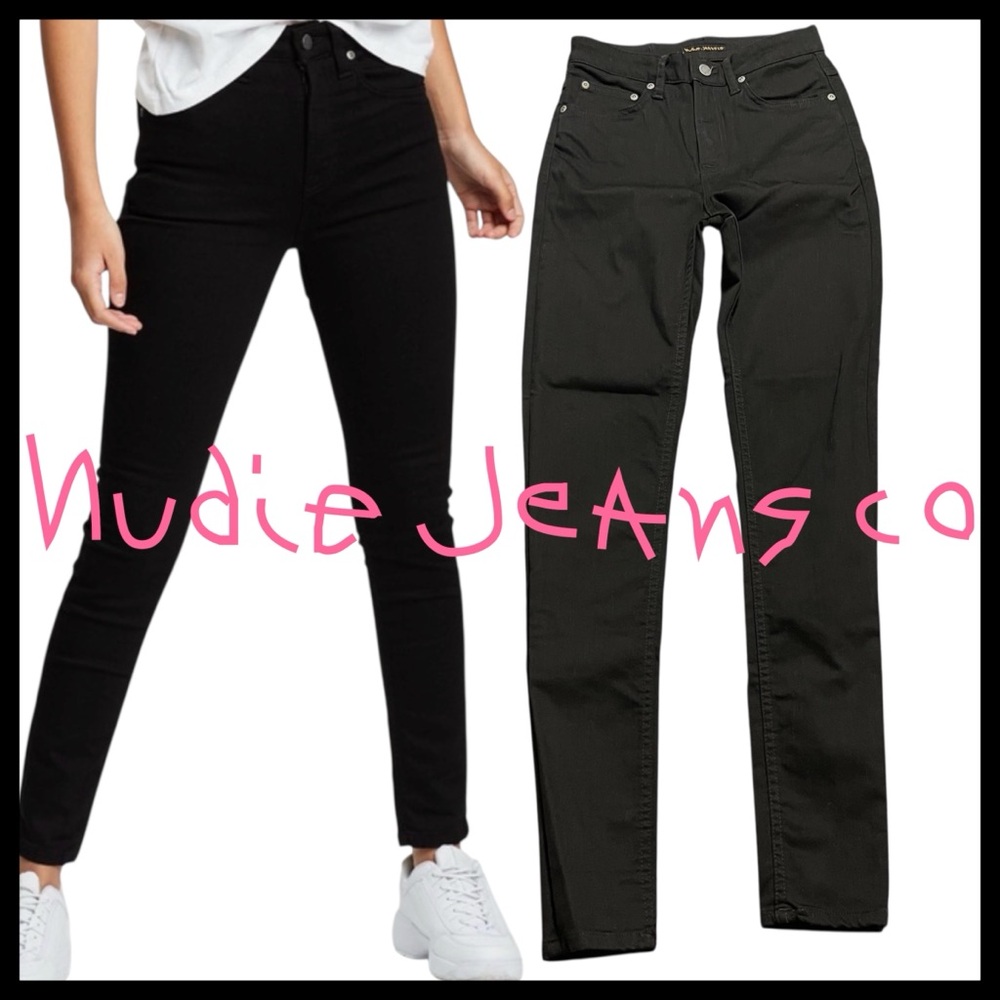 New Nudie Jeans Co Ever Black Hightop Tilde Skinny Jeans (29x32)
